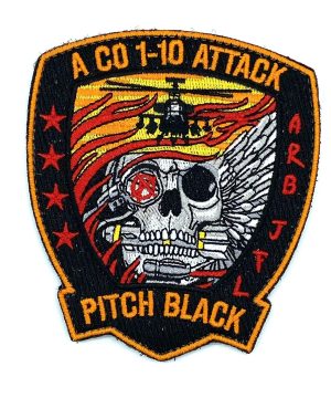 Alpha Company 1-10 Attack Pitch Black Patch - With Hook and Loop